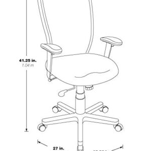 Office Star ProGrid High Back Manager's with Adjustable Seat Height, 2-to-1 Synchro Tilt Control and Seat Slider, Black Mesh