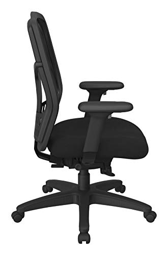 Office Star ProGrid High Back Manager's with Adjustable Seat Height, 2-to-1 Synchro Tilt Control and Seat Slider, Black Mesh