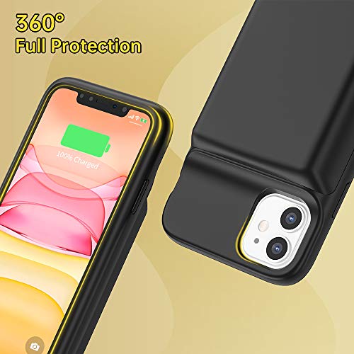 NEWDERY iPhone 11 Battery Case, 10000mAh Extended Charging Case, Wired Earphone, Sync Data Support, Portable Charger Case for iPhone 11 6.1 inches
