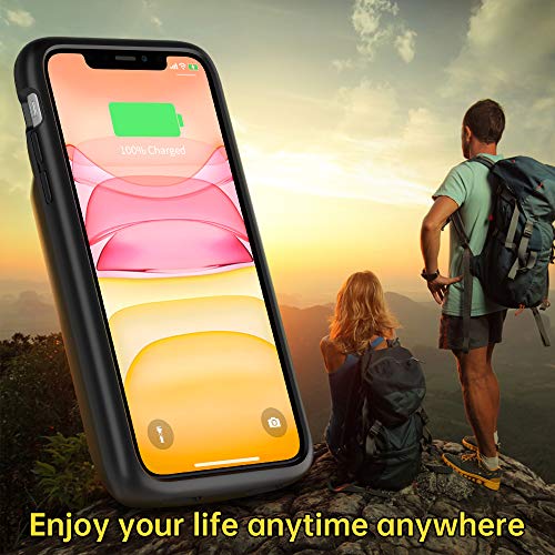 NEWDERY iPhone 11 Battery Case, 10000mAh Extended Charging Case, Wired Earphone, Sync Data Support, Portable Charger Case for iPhone 11 6.1 inches