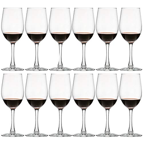 UMI UMIZILI 12 Ounce - Set of 12, Classic Durable Red/White Wine Glasses For Party