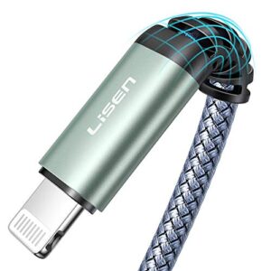 lisen iphone charger cable (10ft / 3m) usb a to lightning cable 10 feet, durable nylon braided fast charging cord compatible with iphone 11/pro/x/xs max/xr/8 plus /7 plus/6/ ipad