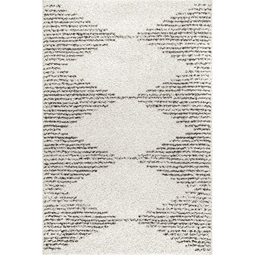 nuLOOM Scarlette Abstract Diamonds Shag Area Rug, 7' 10" x 10', Off-white