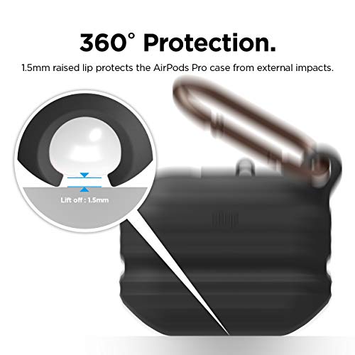 elago Premium Waterproof Case Compatible with AirPods Pro Case, AirPods Pro 2nd Generation Case, Carabiner Included (Black) [US Patent Registered]