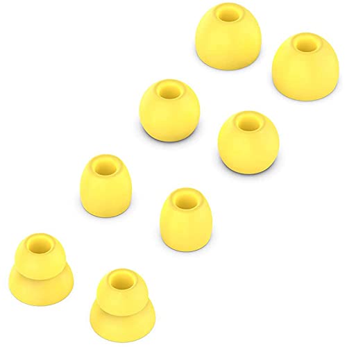 8PCS Replacement Ear Tips Earbuds Eartips Eargels Earpads Silicone Buds Compatible with Beats by dr dre Powerbeats Pro Wireless Earphones (Yellow)