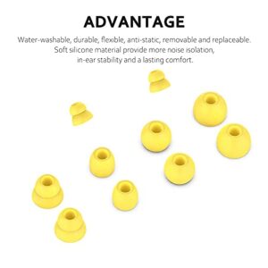 8PCS Replacement Ear Tips Earbuds Eartips Eargels Earpads Silicone Buds Compatible with Beats by dr dre Powerbeats Pro Wireless Earphones (Yellow)