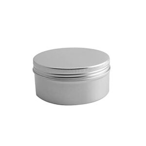 othmro 1pcs round aluminum cans tin can screw top metal lid containers 200ml/6.8 oz, 92 * 45mm (d*h) silver color aluminum containers for lip balm, crafts, cosmetic, candles