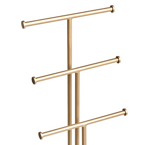 Amazon Basics Four-Tier Jewelry Tree Stand - White/Brass