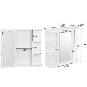Kcelarec Bathroom Medicine Cabinet, Wall Mounted Storage Cabinet,Mirror Cabinet for Bathroom Living Room, Bathroom Mirror Wall Cabinet