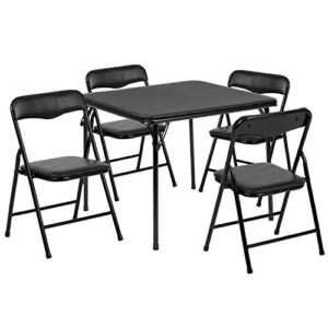 Flash Furniture Mindy Kids Black 5 Piece Folding Table and Chair Set