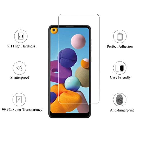 Ailun Screen Protector for Galaxy A21 3 Pack Tempered Glass Ultra Clear Anti-Scratch Case Friendly