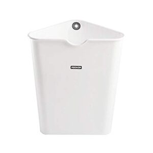 triangle space-saving trash can for corner, 2.6 gallon durable plastic garbage bin for kitchen, bathroom, rv, coffee bar, small white triangular container, open top wastebasket for narrow spaces