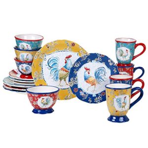 certified international morning bloom 16 piece dinnerware set, service for 4, multicolored