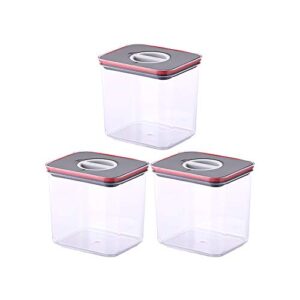 neoflam airtight smart seal food storage container (set of 3, rectangle) | crystal clear body | modular, stackable, nestable design | easy to clean, bpa free (1.75 l, 59 oz)