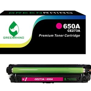 GREENRHINO Remanufactured Toner Cartridge Replacement for HP 650A CE273A CP5525 CP5525dn CP5525n CP5525xh M750dn M750n M750xh (Magenta, 1-Pack)