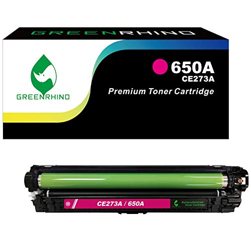 GREENRHINO Remanufactured Toner Cartridge Replacement for HP 650A CE273A CP5525 CP5525dn CP5525n CP5525xh M750dn M750n M750xh (Magenta, 1-Pack)