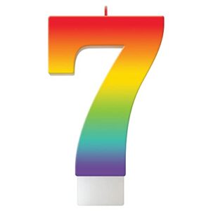 #7 rainbow birthday candle | 4 5/8" | 1 pc