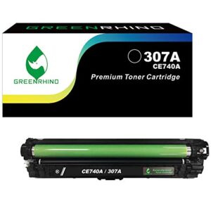 greenrhino remanufactured toner cartridge replacement for hp 307a ce740a cp5200 cp5220 cp5225 cp5225dn cp5225n (black, 1-pack)