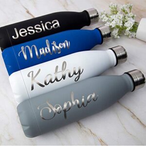 Personalized Water Bottle, 17oz Custom Engraved Double Wall Insulated Bottle, Sports Water Bottle for Birthday Holiday Gifts