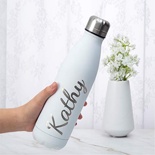 Personalized Water Bottle, 17oz Custom Engraved Double Wall Insulated Bottle, Sports Water Bottle for Birthday Holiday Gifts