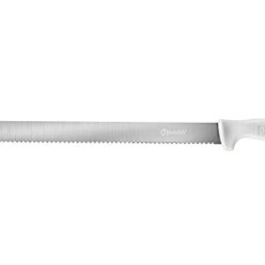 Bleteleh Extra-Long 15-Inch Blade Slicing Knife Serrated Edge, White Handle