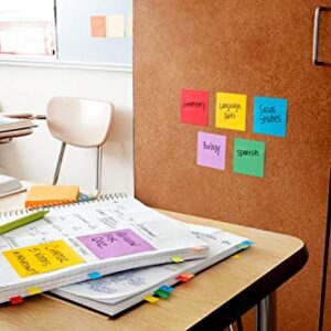 Post-it Super Sticky Notes, Classroom Value Pack, 24 Pads/Pack, 2X The Sticking Power, 3 in. X 3 in, Bright Colors (654-24SSAN-BUS)
