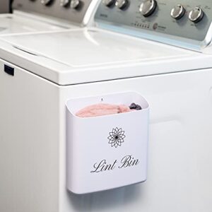 AfriOz Magnetic Lint Bin for Laundry Room Farmhouse Trash Can Is Designed for Laundry Room Organizing and Storage | Attach the Magnetic Container To Your Dryer Or Wall & Easily Dispose of Waste Lint