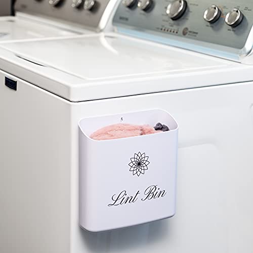 AfriOz Magnetic Lint Bin for Laundry Room Farmhouse Trash Can Is Designed for Laundry Room Organizing and Storage | Attach the Magnetic Container To Your Dryer Or Wall & Easily Dispose of Waste Lint