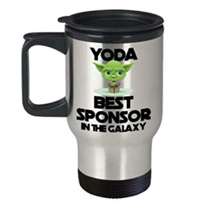 Sponsor Travel Mug Confirmation Sponsor Gifts for Women Yoda Best Funny Coffee Mugs Tea Cup Wedding Gag Gifts for Men