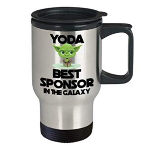 Sponsor Travel Mug Confirmation Sponsor Gifts for Women Yoda Best Funny Coffee Mugs Tea Cup Wedding Gag Gifts for Men