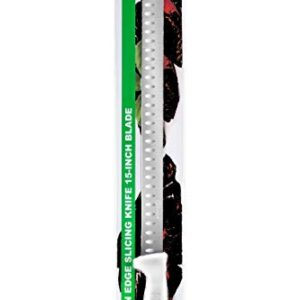 Bleteleh Extra-Long 15-inch blade slicing knife Granton Edge, White Handle