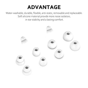 8pcs Replacement Earbuds Silicone Ear Buds Tips Compatible with Beats by dr dre Powerbeats Pro Wireless Earphones (White)