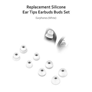 8pcs Replacement Earbuds Silicone Ear Buds Tips Compatible with Beats by dr dre Powerbeats Pro Wireless Earphones (White)