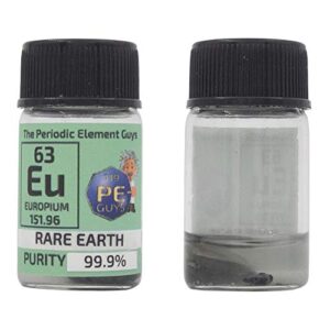 europium 2 grams 99.9% pure rare earth element sample in peguys element bottle