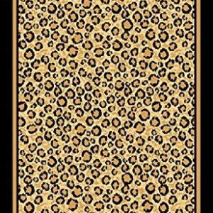 Brown Checkered Cheetah Rug Animal Print Rectangle Leopard Rug Brown Black Cream Rugs Leopard Modern Rugs for Living Room (5’ 3” X 7’ 5”)