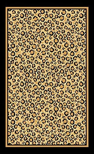 Brown Checkered Cheetah Rug Animal Print Rectangle Leopard Rug Brown Black Cream Rugs Leopard Modern Rugs for Living Room (5’ 3” X 7’ 5”)