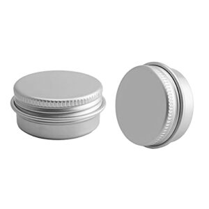 othmro 3pcs 0.3oz metal round tins aluminum tin cans containers with screw lid, 35 * 18mm(dxh) silver tin cans for salve, spices, lip balm, tea or candies 10ml
