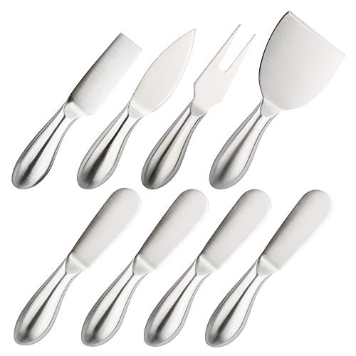 8 Pieces Cheese Tool Set, findTop Stainless Steel Cheese Knives Collection