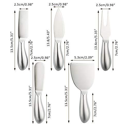 8 Pieces Cheese Tool Set, findTop Stainless Steel Cheese Knives Collection