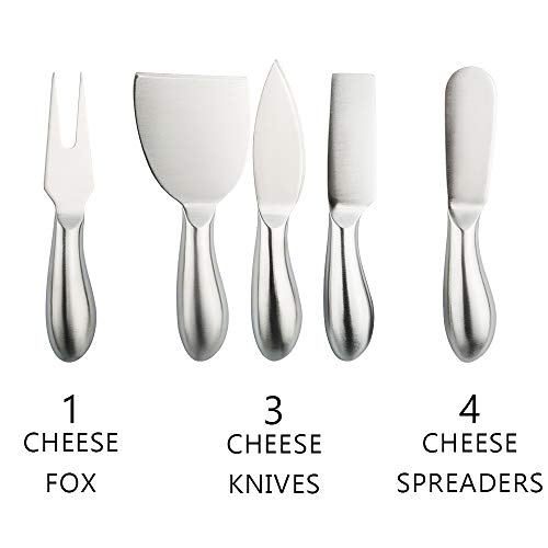 8 Pieces Cheese Tool Set, findTop Stainless Steel Cheese Knives Collection