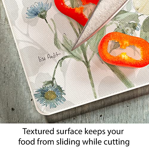 CounterArt Spring Meadow 3mm Heat Tolerant Tempered Glass Cutting Board 15” x 12” Manufactured in the USA Dishwasher Safe