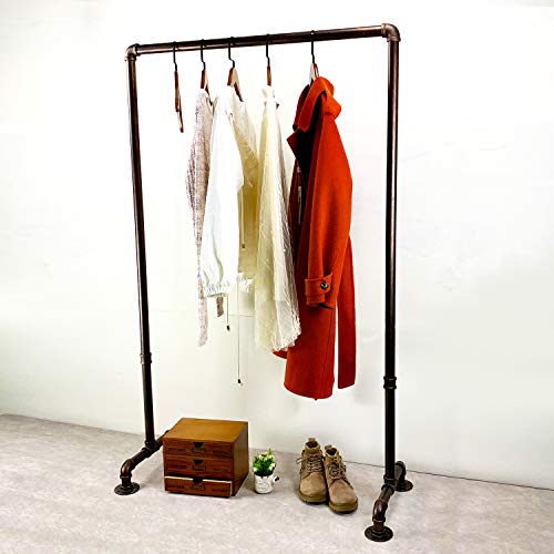 Womio Industrial Pipe Clothing Racks,36 in Hanging Clothes Retail Display,Commercial Grade Pipe Clothes Racks,Heavy Duty Garment Racks,Retro Red