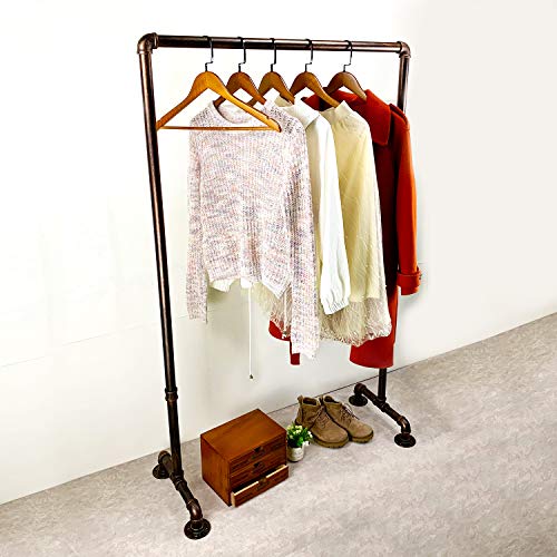 Womio Industrial Pipe Clothing Racks,36 in Hanging Clothes Retail Display,Commercial Grade Pipe Clothes Racks,Heavy Duty Garment Racks,Retro Red