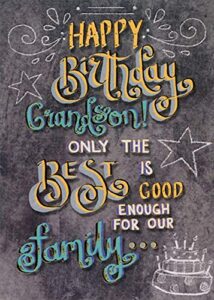 designer greetings only the best chalk drawings birthday card for grandson