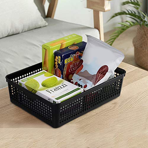 Pekky Black Plastic Basket Tray, A4 Paper Baskets, 6 Packs, R