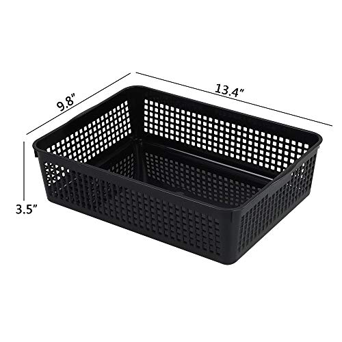 Pekky Black Plastic Basket Tray, A4 Paper Baskets, 6 Packs, R