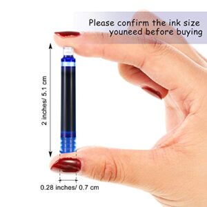 60 Pieces Fountain Pen Ink Pen Ink Cartridges Fountain Pen Refill Short Cartridges with 3.4 mm Bore Diameter for Calligraphy Pen and Fine Writing 2 x 0.28 Inch/ 5.1 x 0.7 cm (Black)