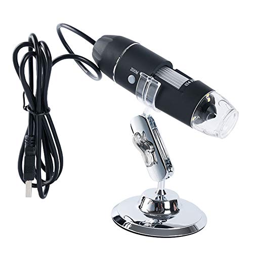 USB Digital Microscope X4-1000X, 8 LED Magnification Endoscope Camera Metal Stand, Compatible for MAC and Android Phone Pack of 1