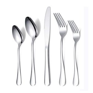 flatware set 20 pieces, kyraton stainless steel silverware set, strong anti rust, stainless steel cutlery set, utensils set service for 4