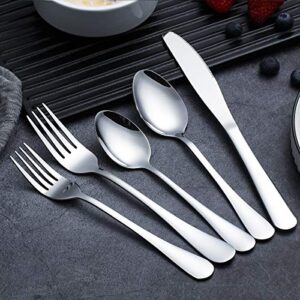 Flatware Set 20 Pieces, Kyraton Stainless Steel Silverware Set, Strong Anti Rust, Stainless Steel Cutlery Set, Utensils Set Service for 4